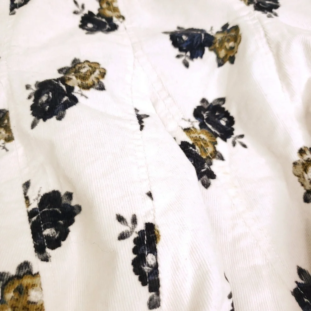Free People High Waisted Corduroy floral skirt sz4 - Picture 4 of 6